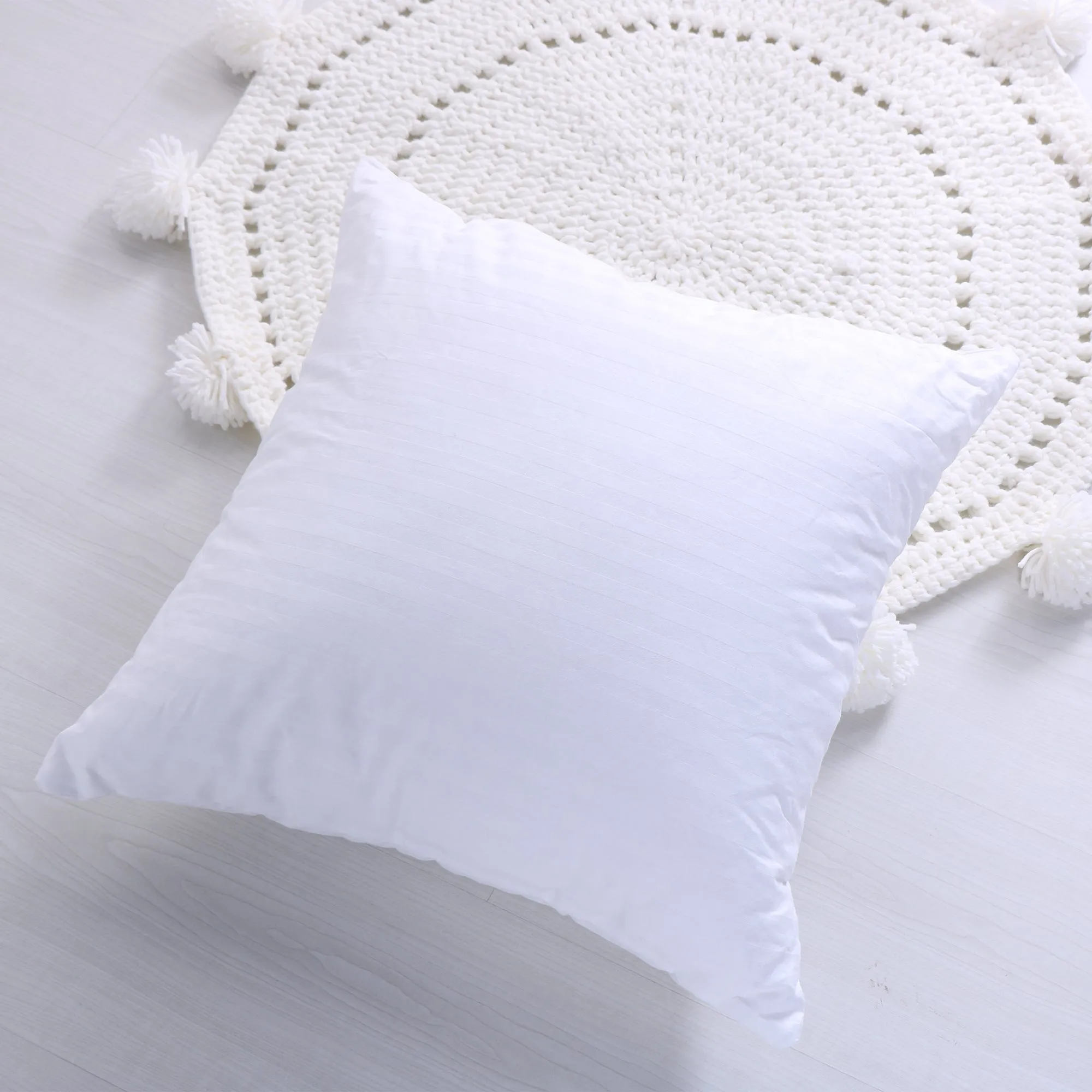 Boho Decorative Wool Knitted Fringed Pillow for Sofa and Bed