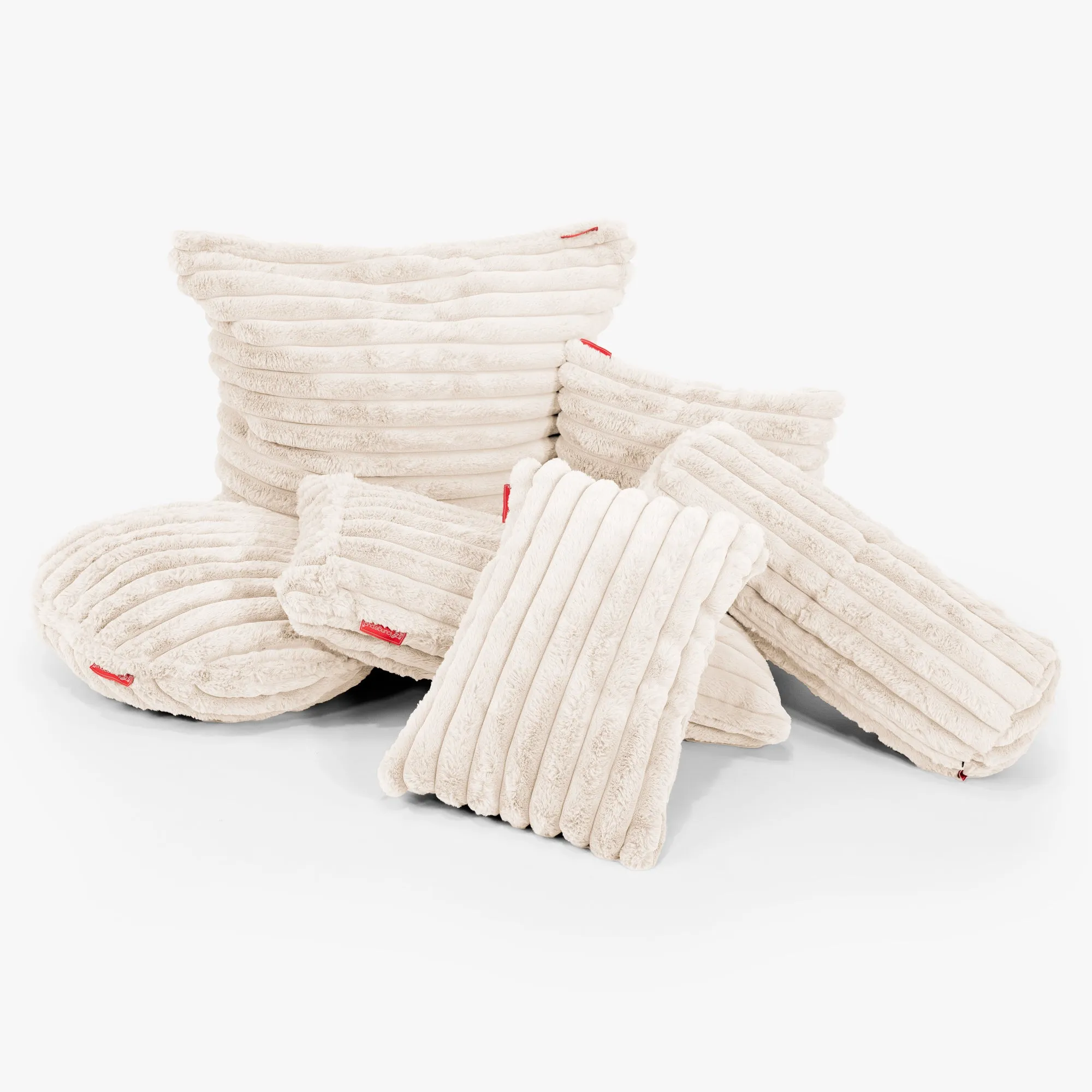 Bolster Scatter Cushion Cover 20 x 55cm - Ultra Plush Cord Cream