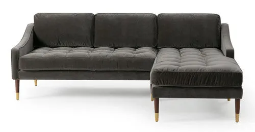Brando 83" Leather Sofa Right-Facing Sectional by Couch.com