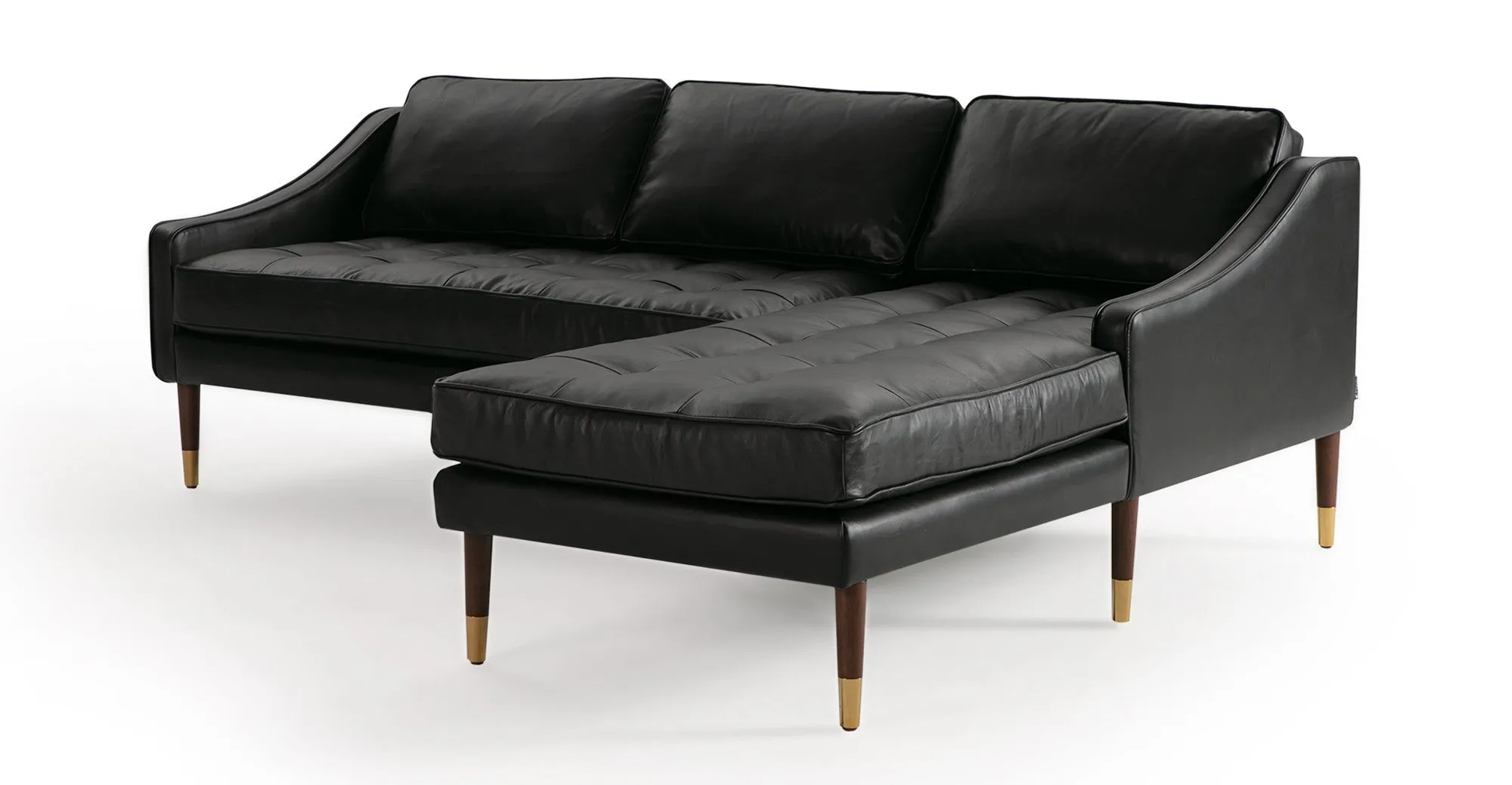 Brando 83" Leather Sofa Right-Facing Sectional by Couch.com