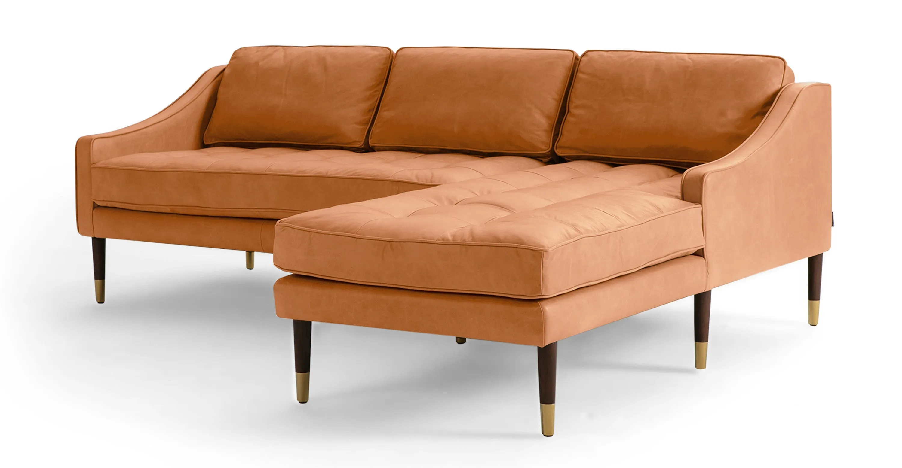 Brando 83" Leather Sofa Right-Facing Sectional by Couch.com