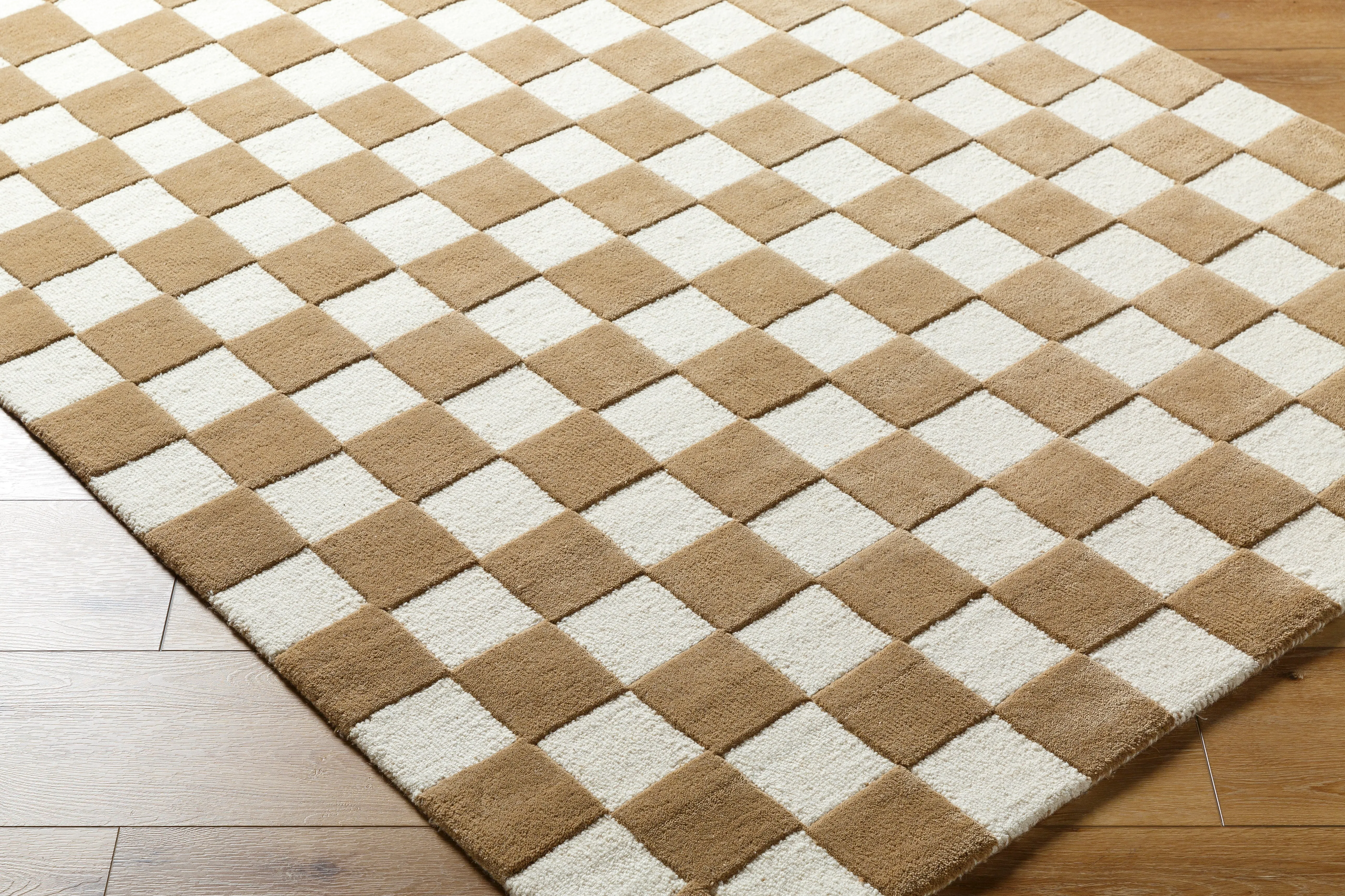 Brooks Checkered Tan Rug