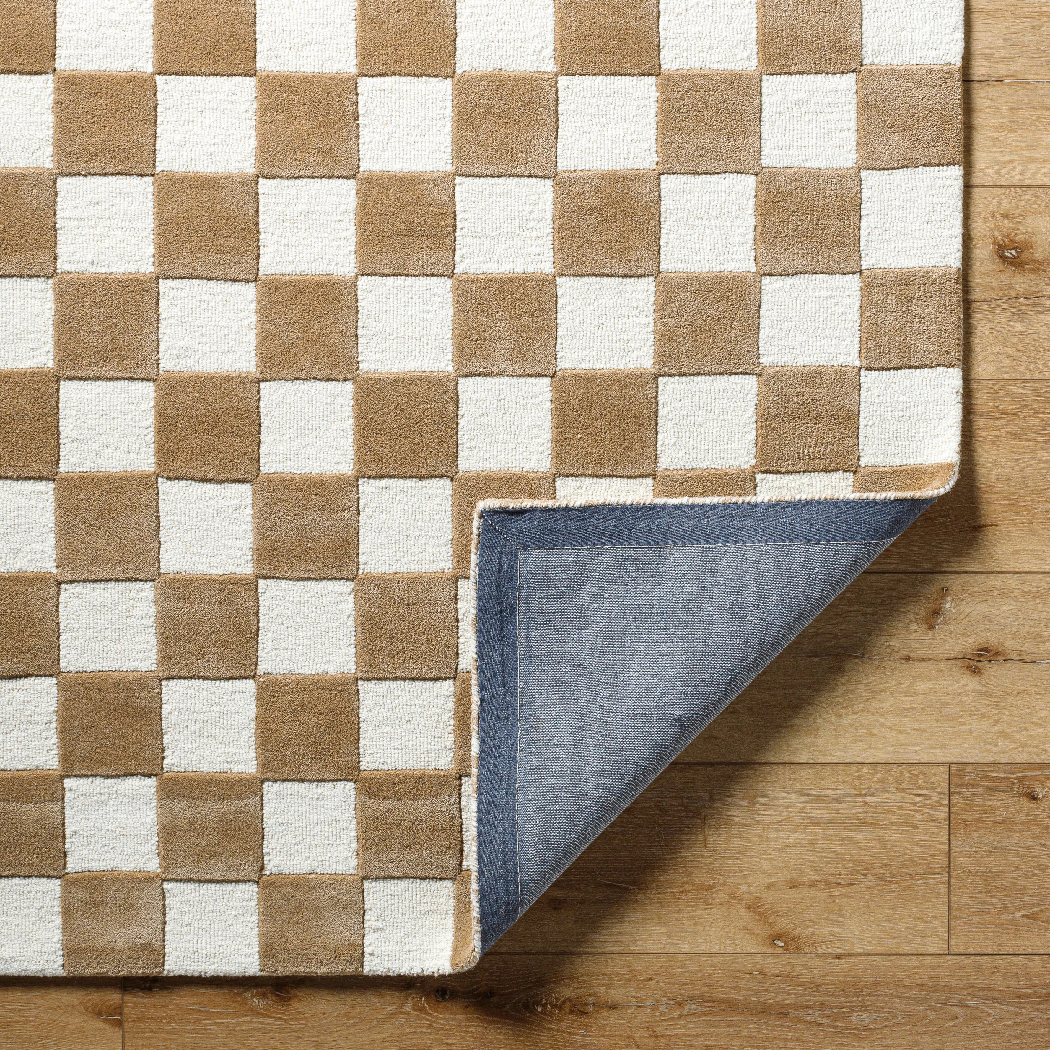 Brooks Checkered Tan Rug