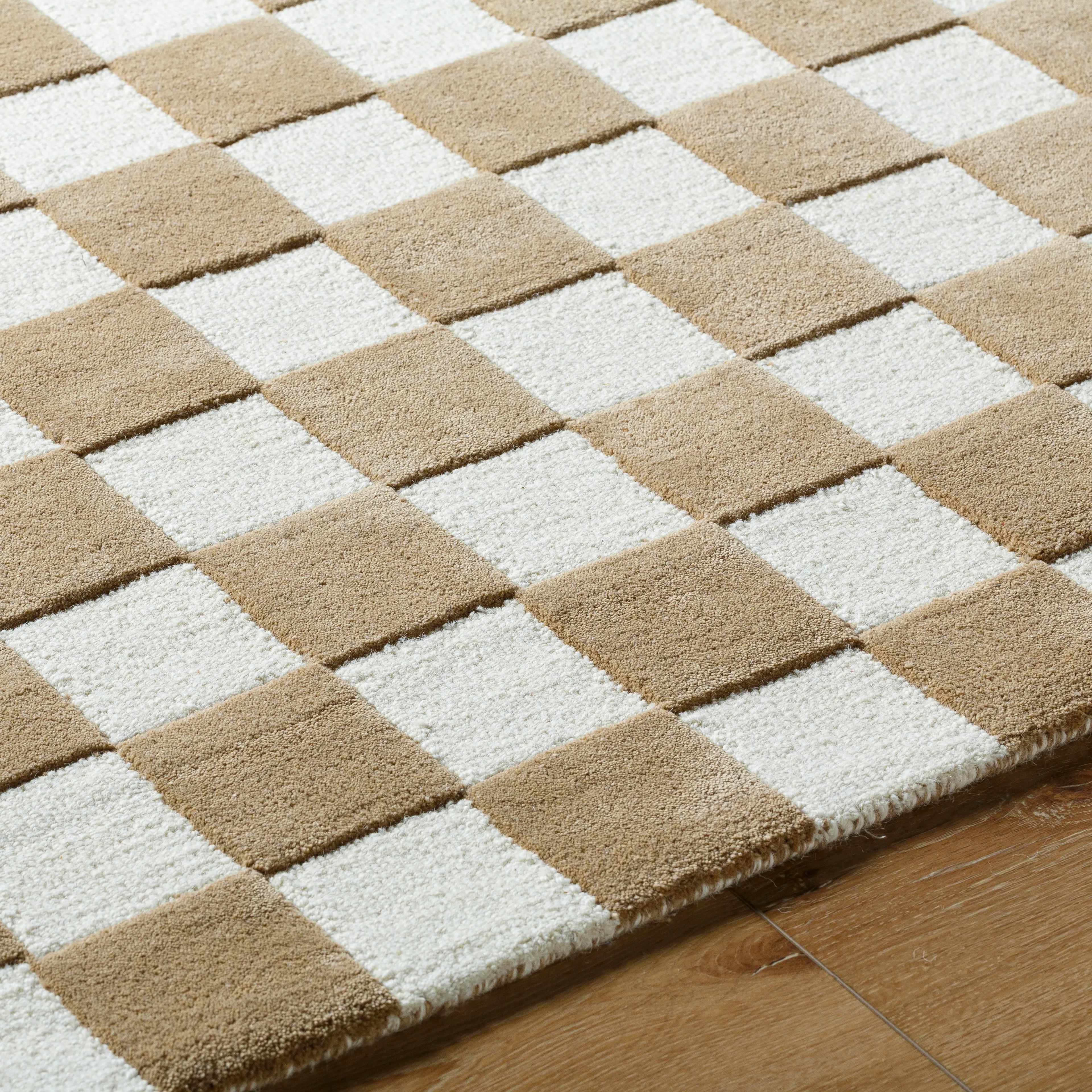 Brooks Checkered Tan Rug