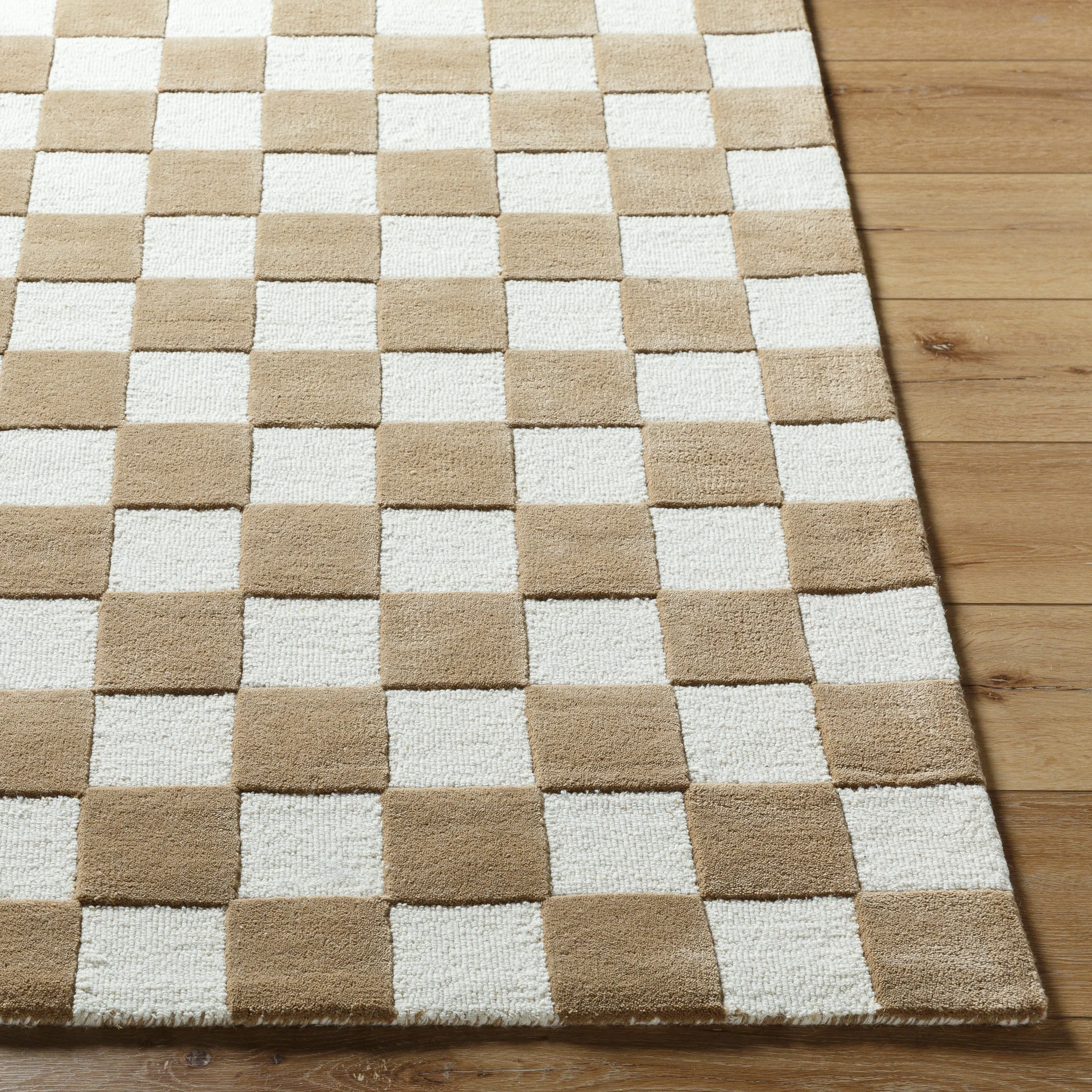 Brooks Checkered Tan Rug