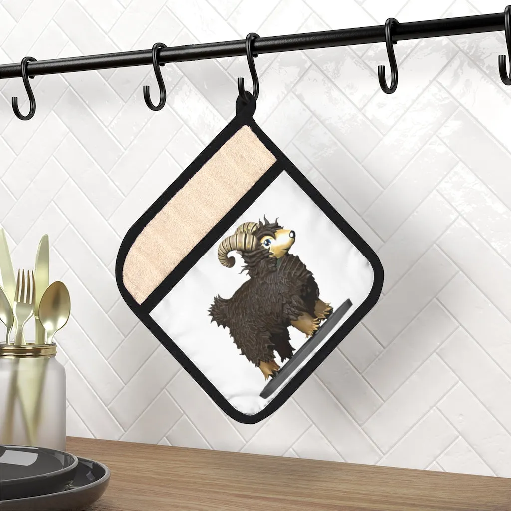 Brown Sheep Pot Holder with Pocket