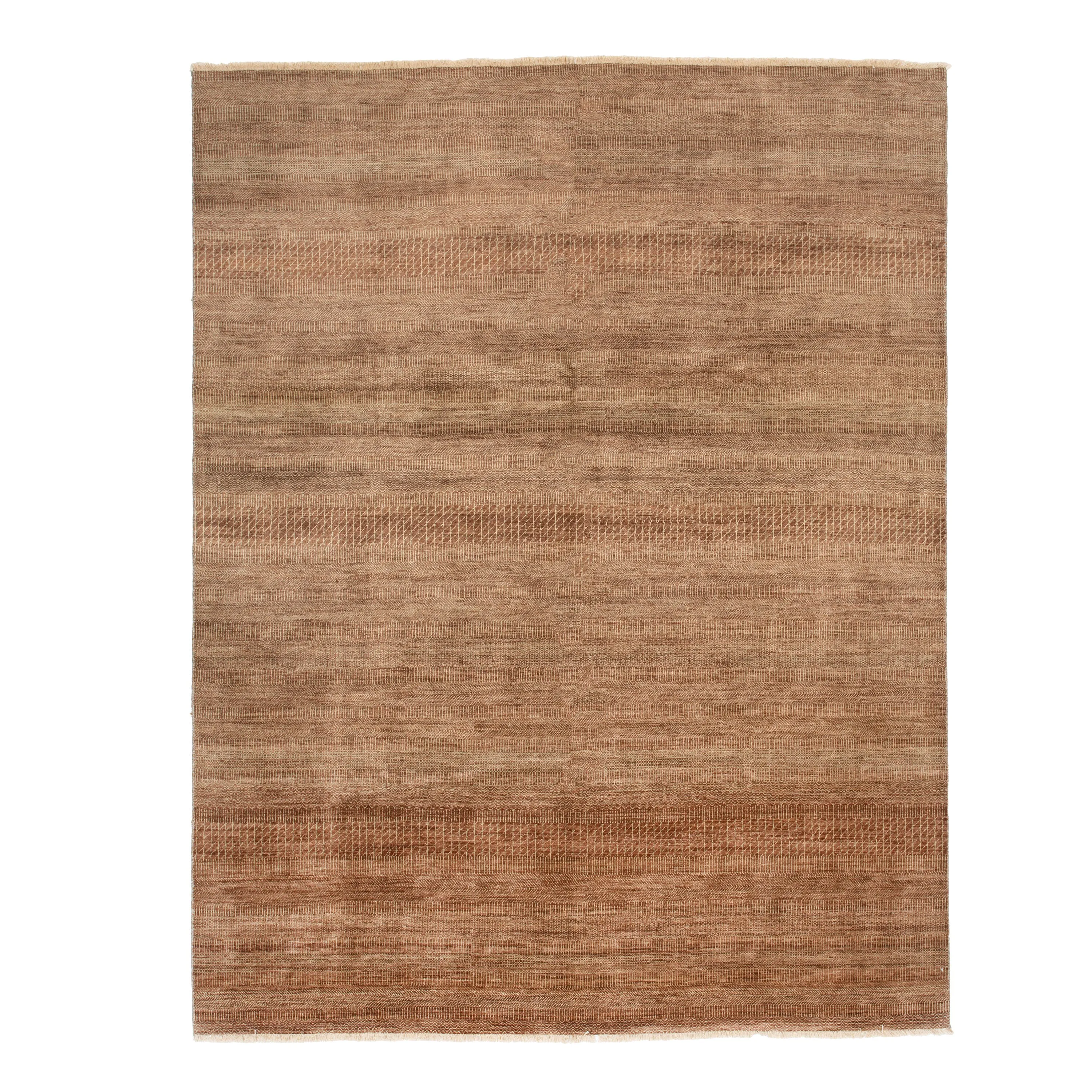 Brown Solid Indo Savannah Rug - 7'10" x 10'1"
