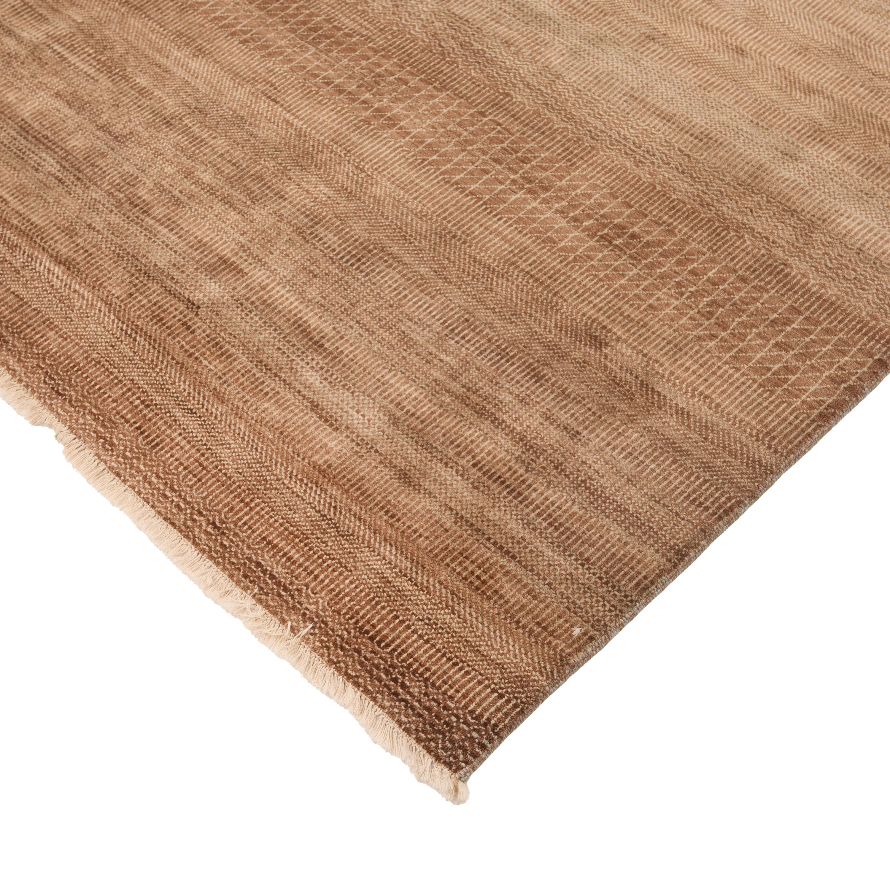 Brown Solid Indo Savannah Rug - 7'10" x 10'1"