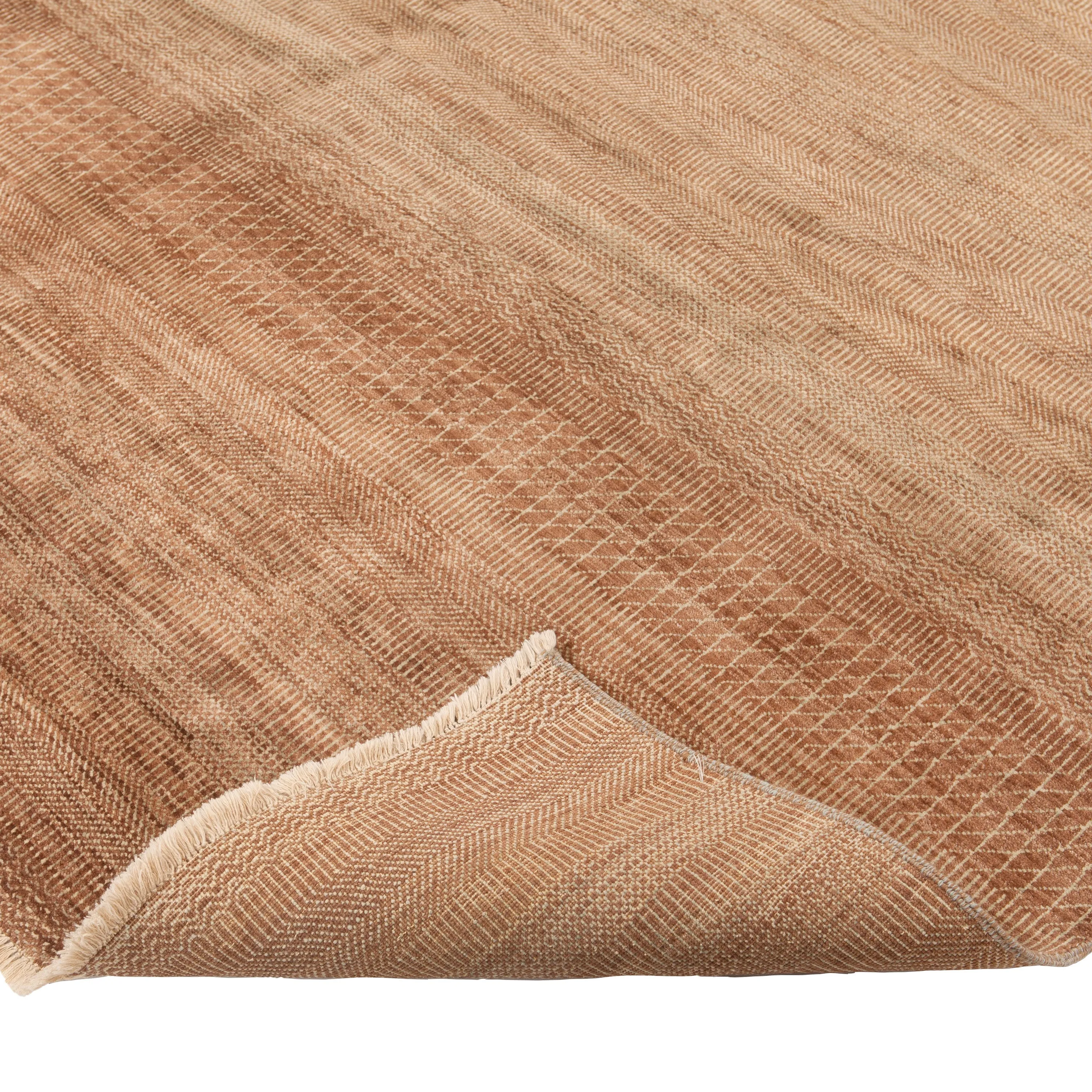 Brown Solid Indo Savannah Rug - 7'10" x 10'1"