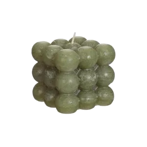 BUBBLE CANDLE 8X8X8CM GREEN