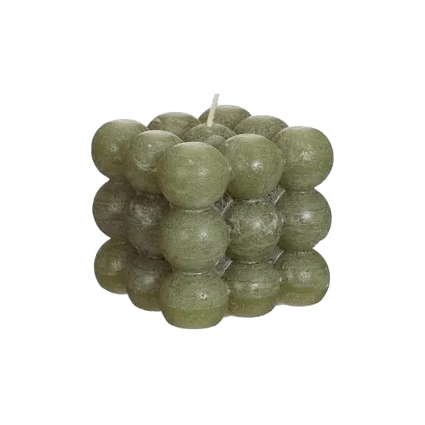 BUBBLE CANDLE 8X8X8CM GREEN