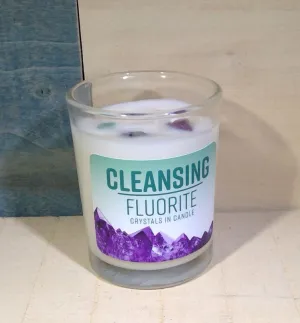 Candle - Cleansing Energy Stone - Fluorite