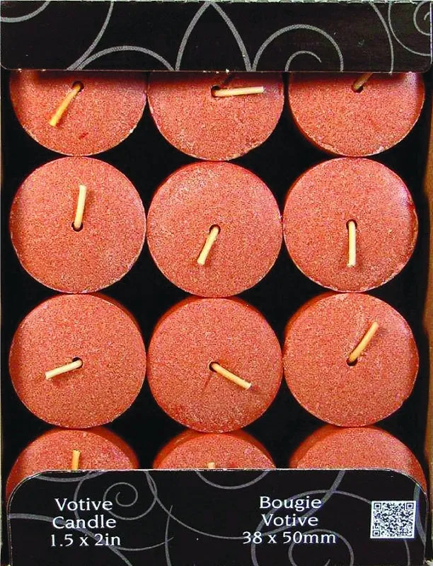 CANDLE-LITE 1276549 Scented Votive Candle, Cinnamon Pecan Swirl Fragrance, Caramel Brown Candle, 10 to 12 hr Burning :EA: QUANTITY: 12