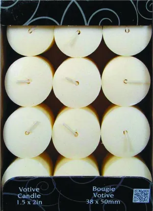CANDLE-LITE 1276570 Scented Votive Candle, Creamy Vanilla Swirl Fragrance, Ivory Candle, 10 to 12 hr Burning :EA: QUANTITY: 12