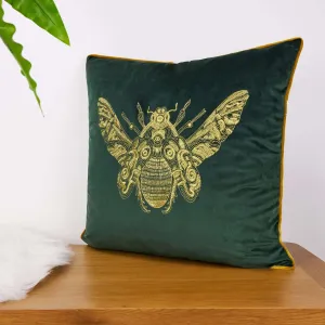 Cerana Emerald Velvet Bumble Bee Cushion