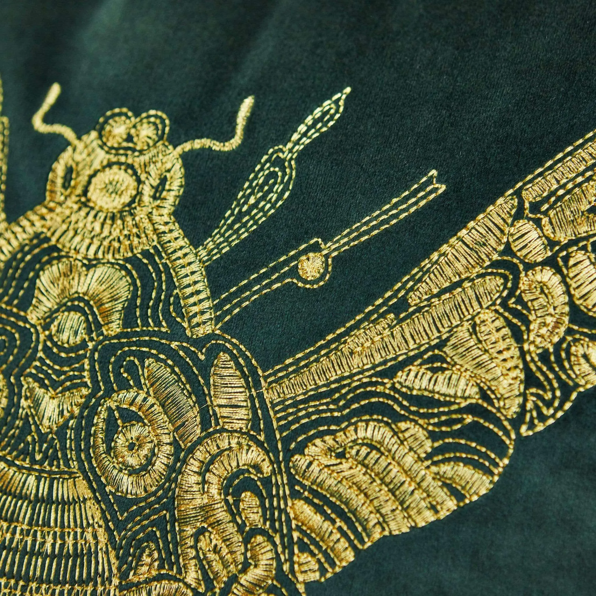 Cerana Emerald Velvet Bumble Bee Cushion