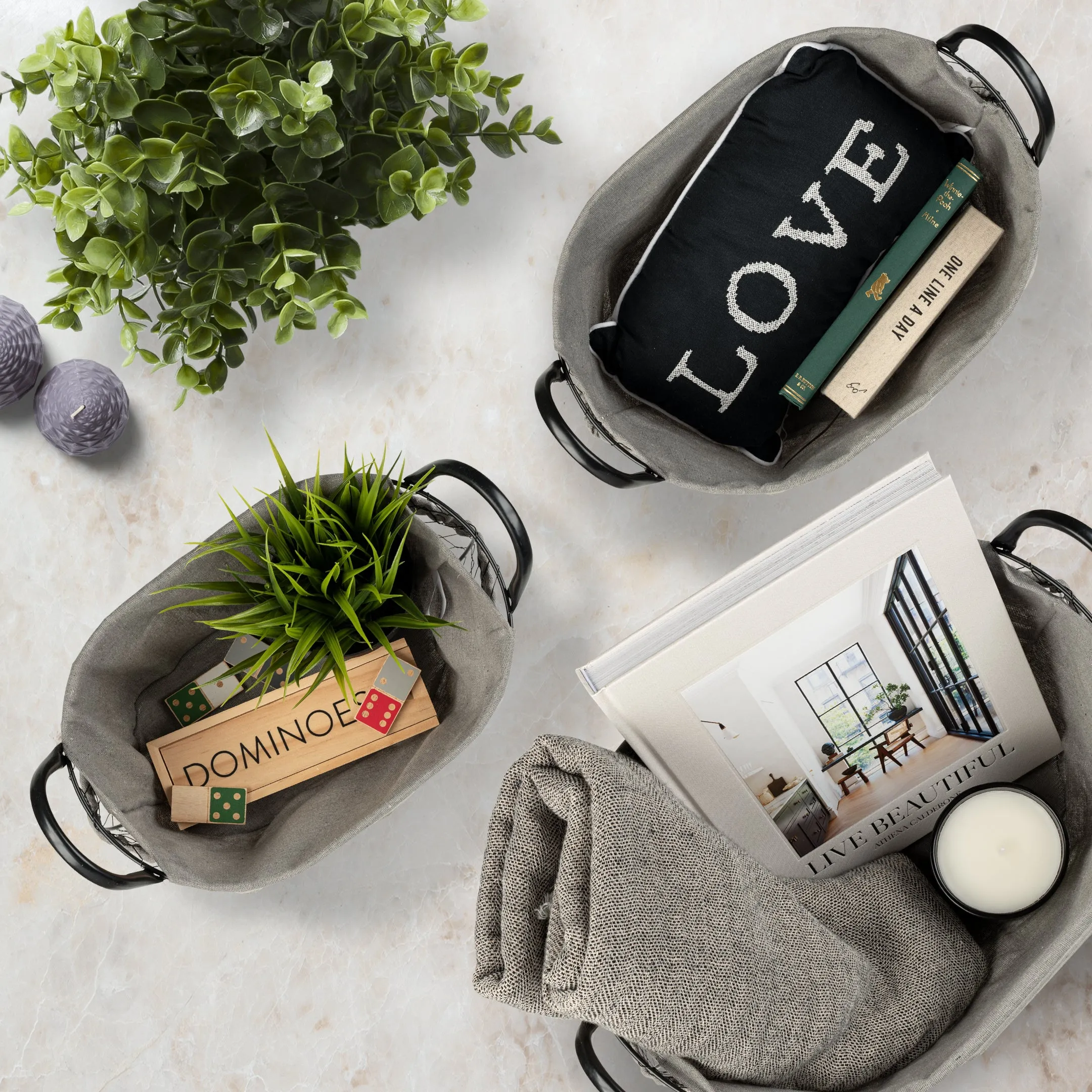 Chicken Wire Storage Baskets (Set of 3)