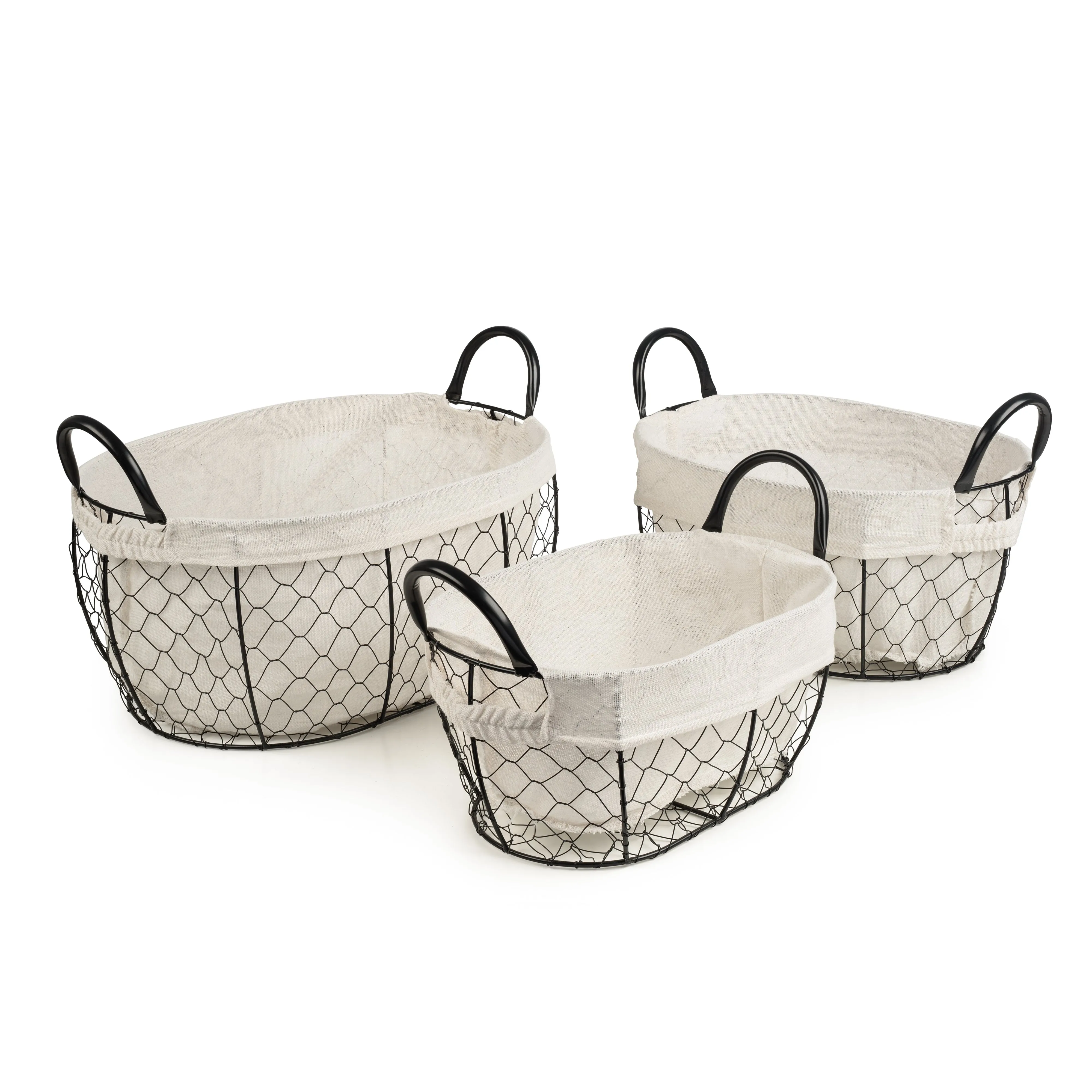 Chicken Wire Storage Baskets (Set of 3)
