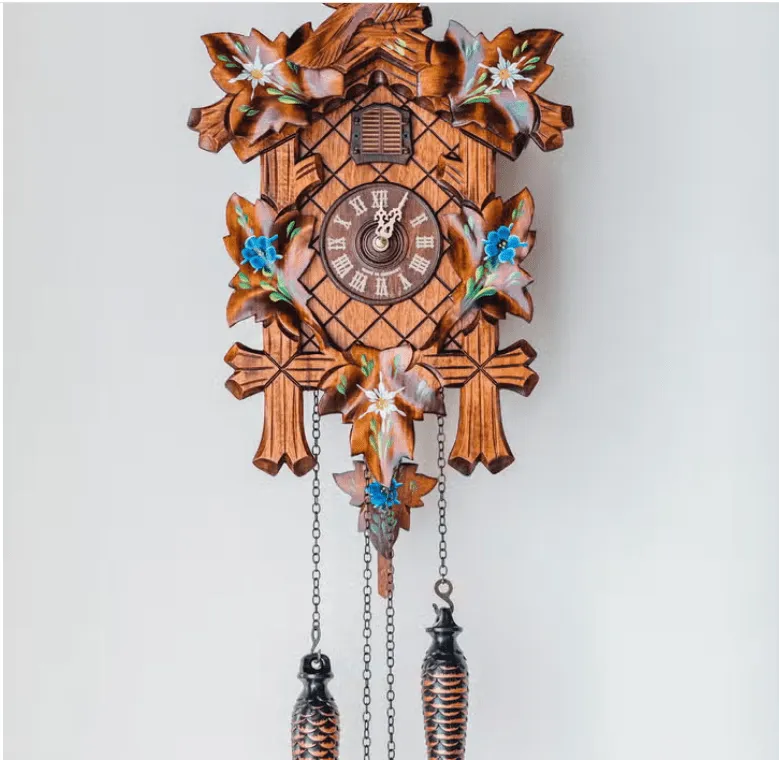 Classic Bird and Floral Design German Made Cuckoo Clock Affordable Adelheide