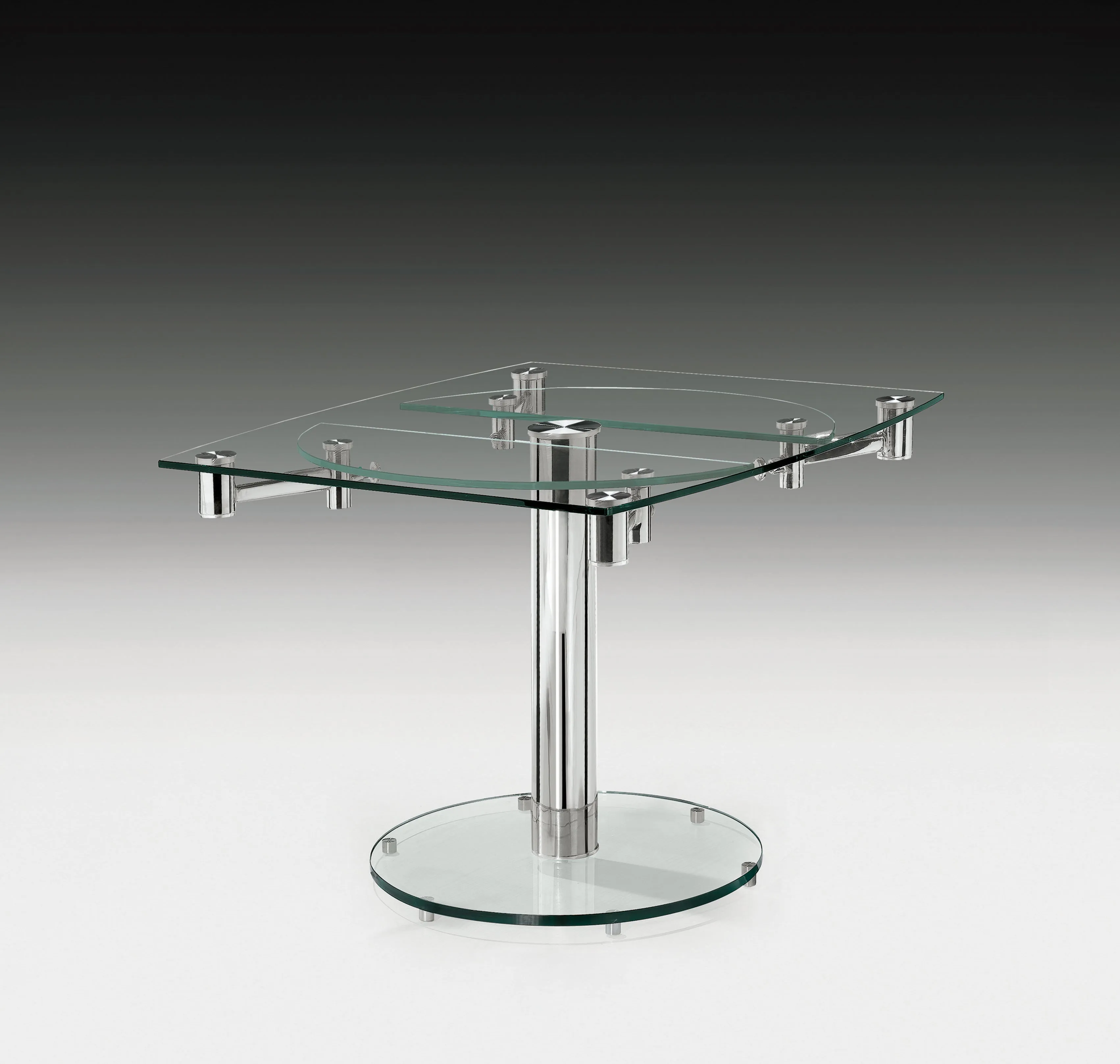 Contemporary Glass Top Motion Dining Table