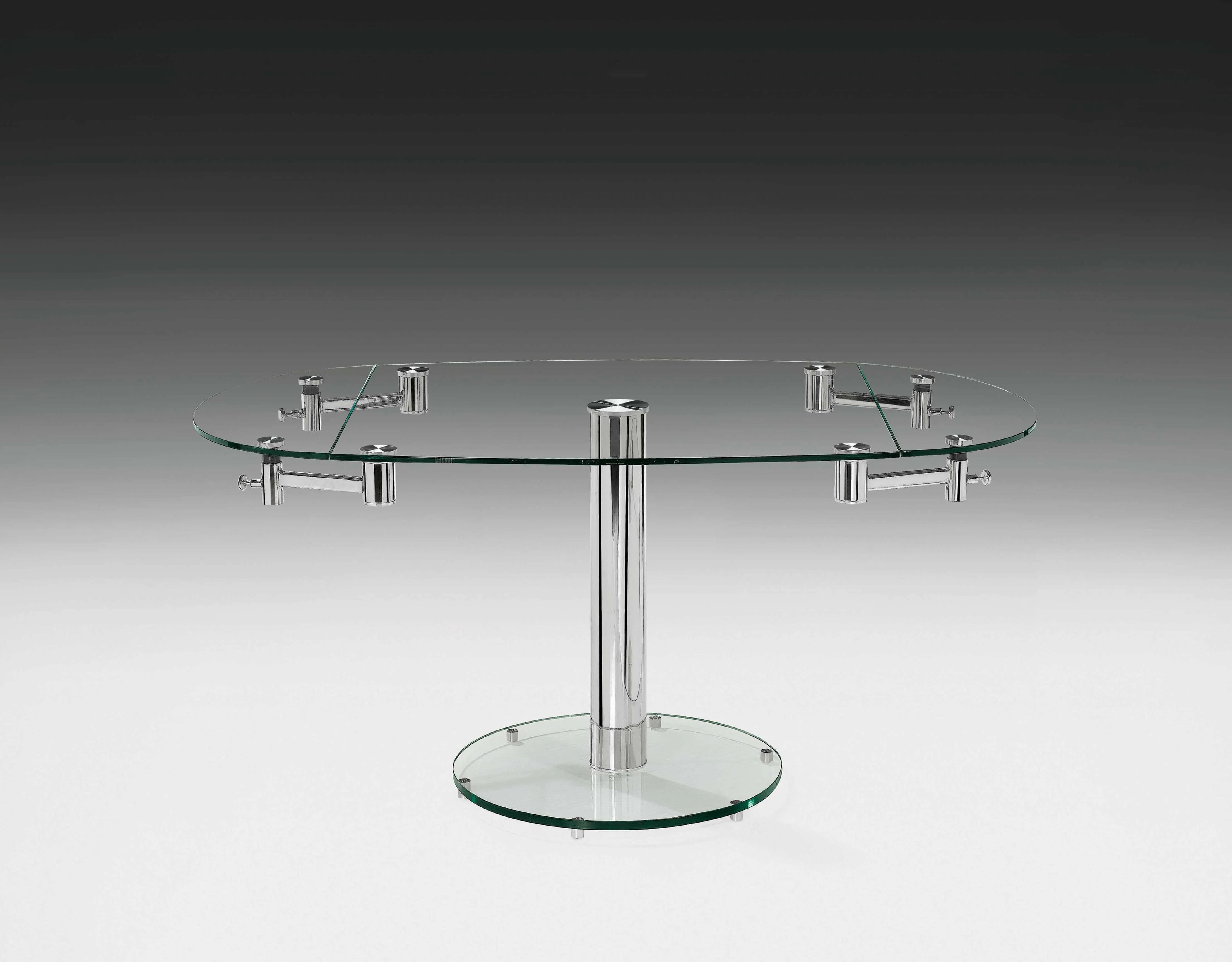 Contemporary Glass Top Motion Dining Table