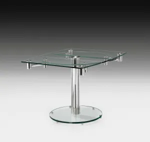 Contemporary Glass Top Motion Dining Table
