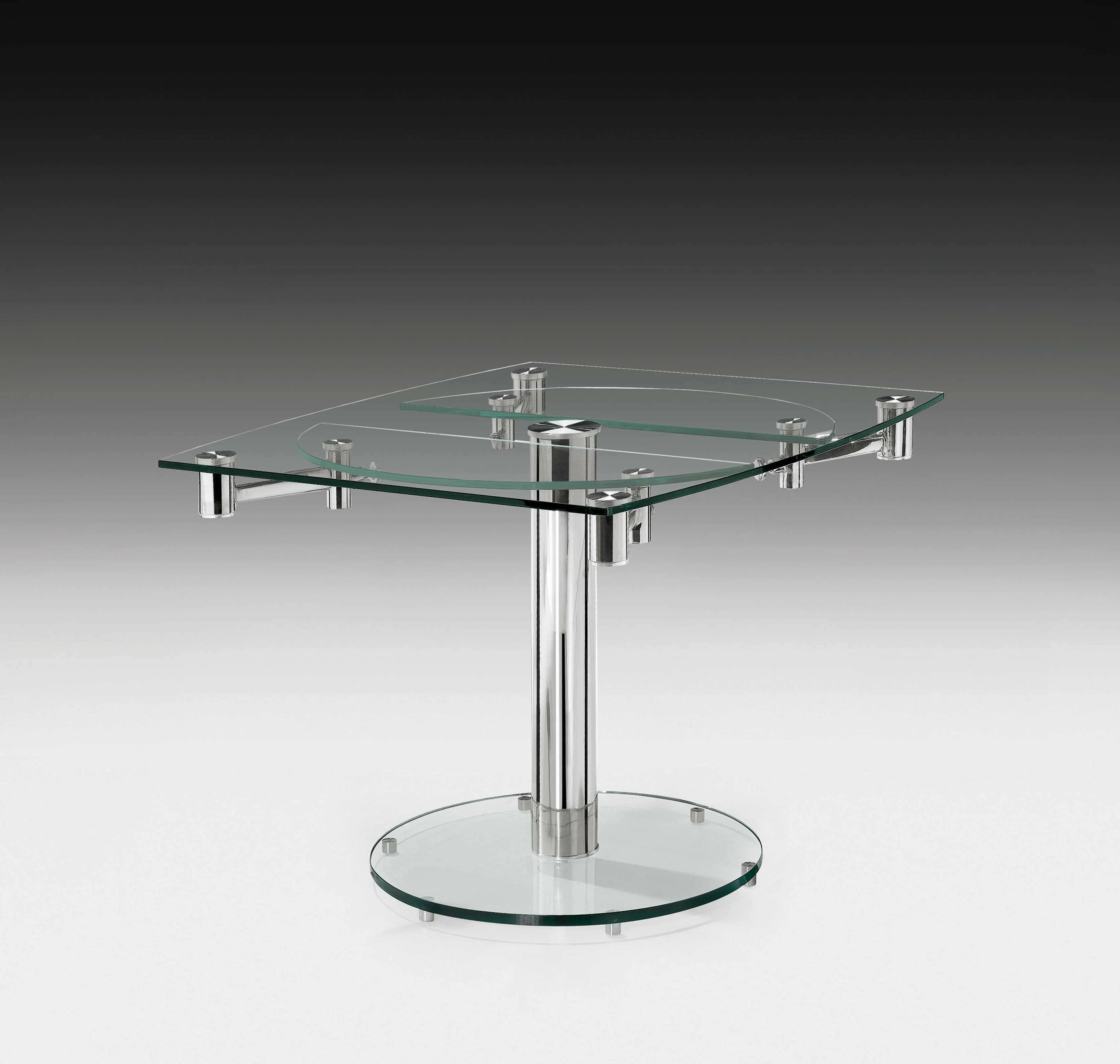 Contemporary Glass Top Motion Dining Table