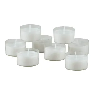 cozy Stonebriar Unscented Long Burning Clear Cup Tealight Candles with 6-7 Hour Burn Time, 192 PK, White 48