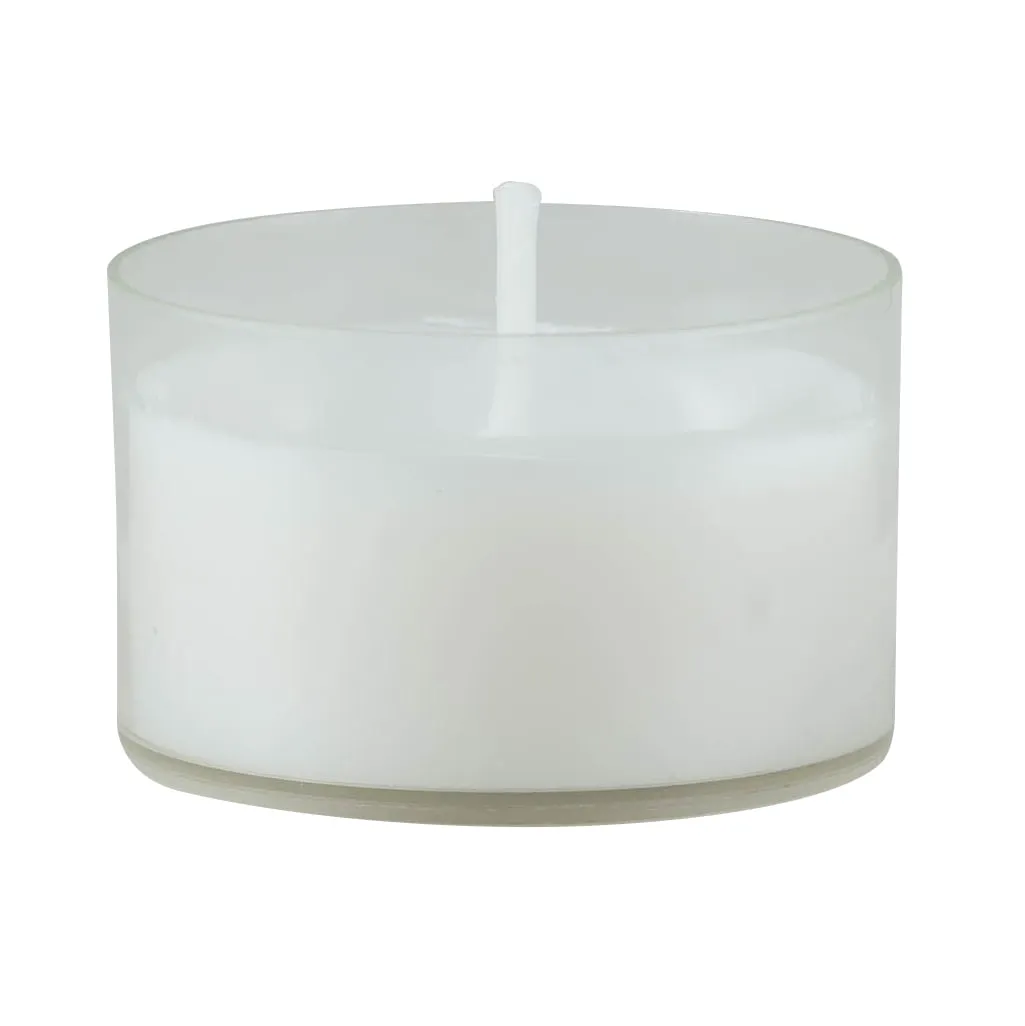 cozy Stonebriar Unscented Long Burning Clear Cup Tealight Candles with 6-7 Hour Burn Time, 192 PK, White 48