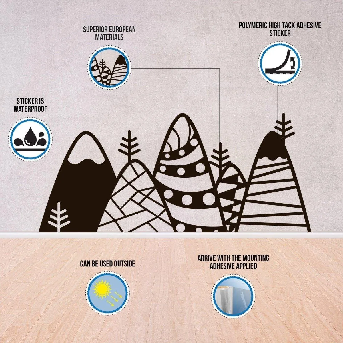 Creative Design Vinyl Wall Decal, Artistic Illustration Wall Art Sticker