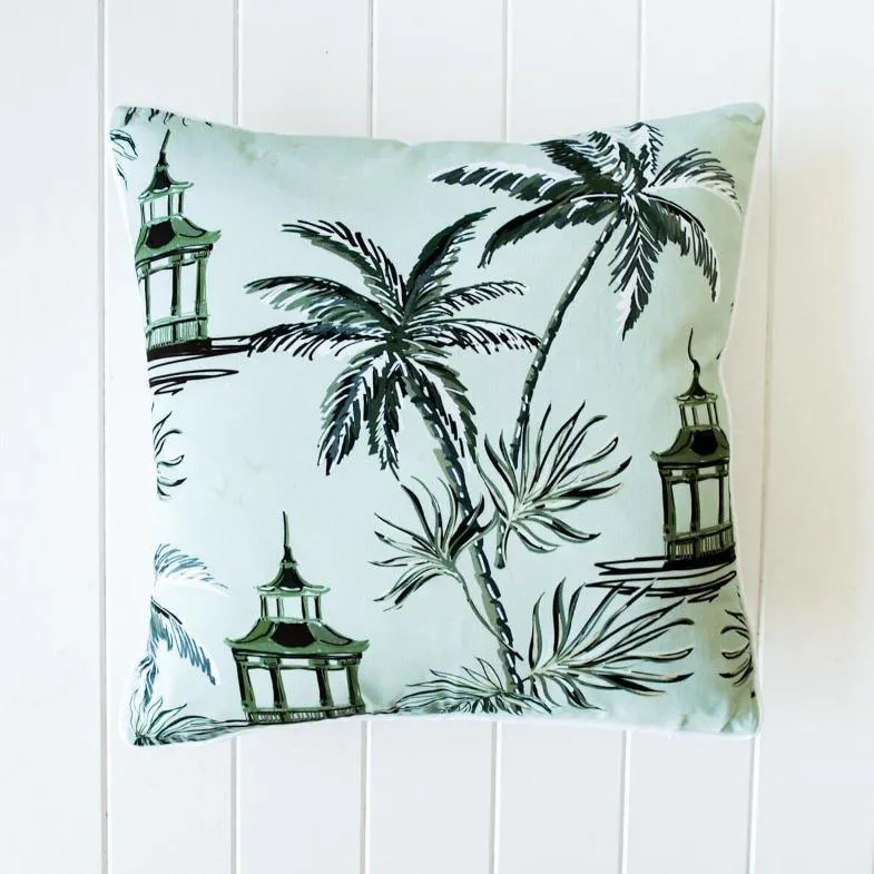 CU711 Rayell Outdoor Cushion Oriental Palm Oasis Sage