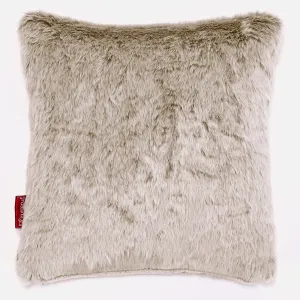 Decorative Cushion Cover 47 x 47cm - Fluffy Faux Fur Rabbit Golden Brown
