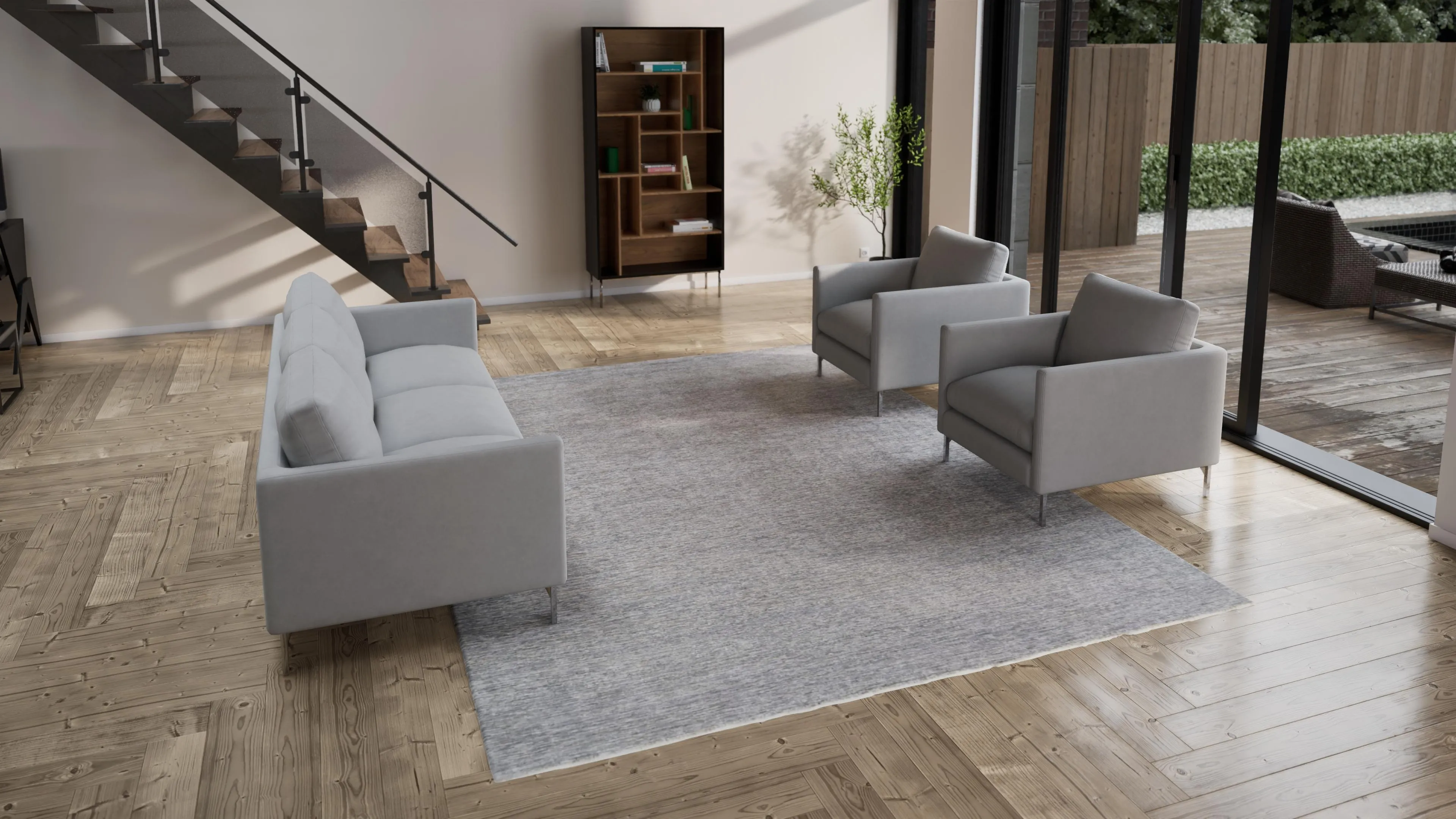Distressed Solid Wool Area Rug - 9' x 12'