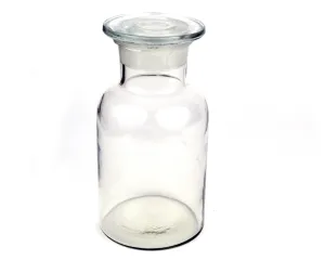 Eisco Labs Reagent Bottle, Soda Glass, Wide Neck with Stopper, 500 mL