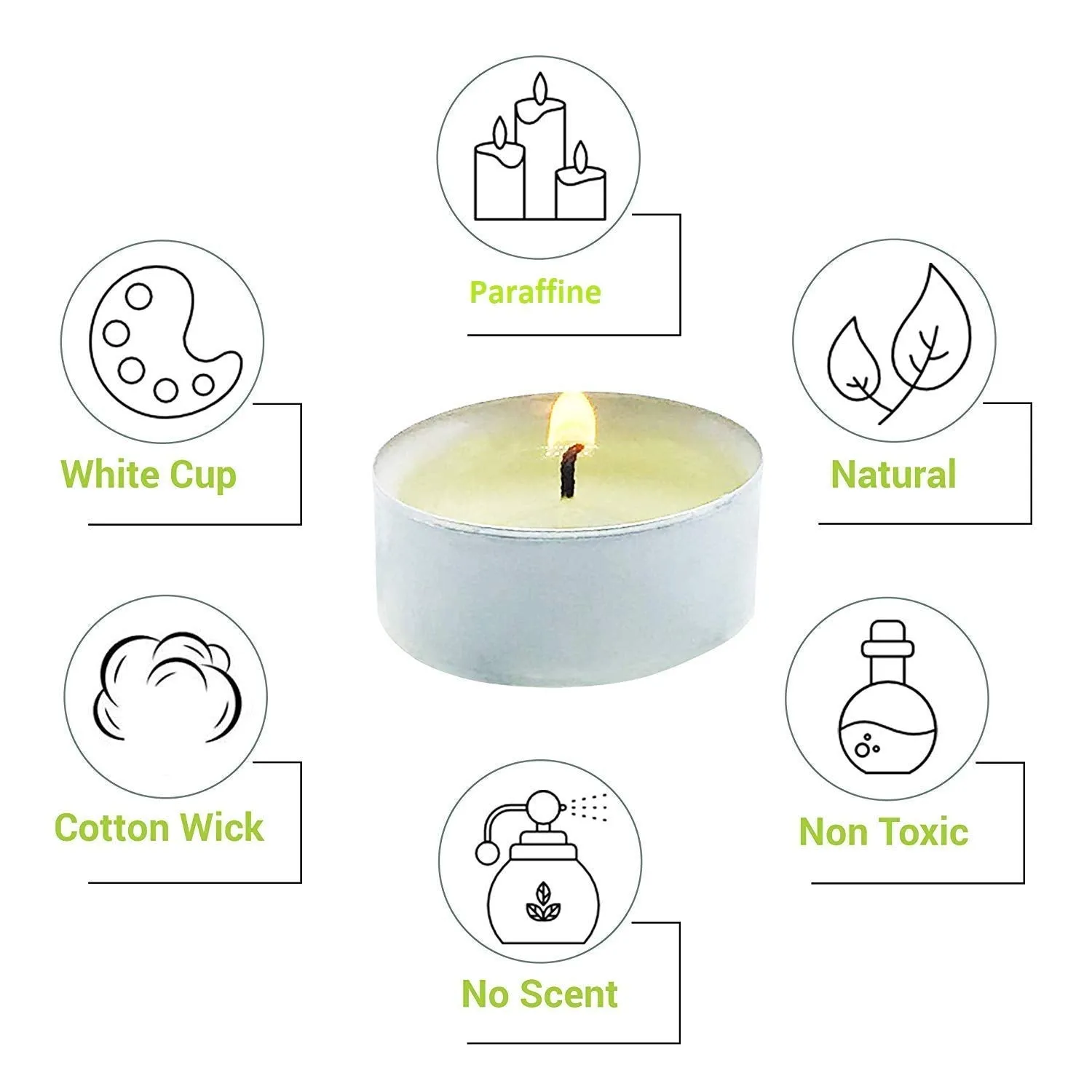 EYUVAA 4 Hrs Burning Tealights Candles for Decoration, Birthday, Home, Spa, Office, Diwali Candle for Decoration (White) (400)