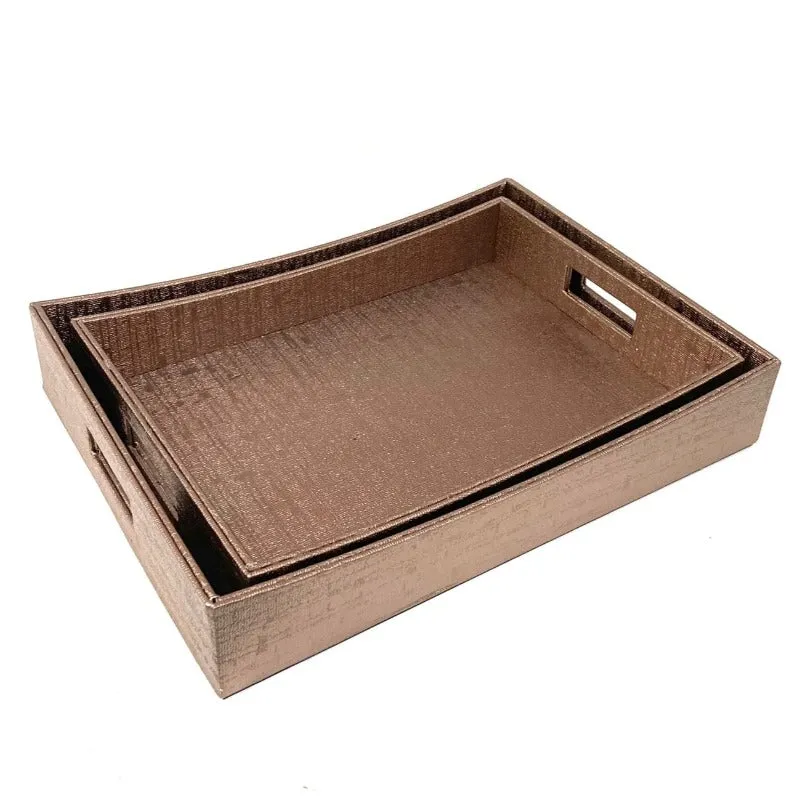 Faux Leather Serving Tray (Set of 2)