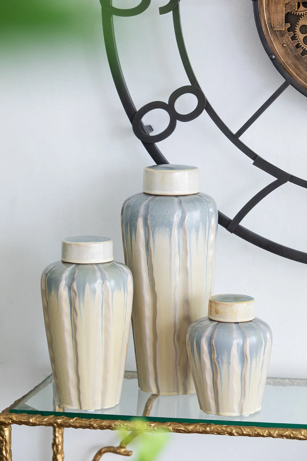 Florence Glazed Ceramic Jar Set of 3