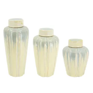 Florence Glazed Ceramic Jar Set of 3