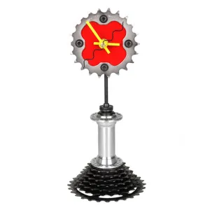 Front Hub Silver Desk Clock