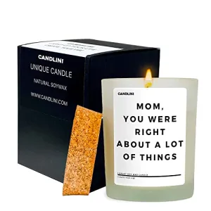 Gift for Mom from Daughter/Son, Mom was Right | Luxury Candle Soy Wax Vanilla Blend | Unique Funny Birthday Gift Candles for Mothers Day, Birthday Present, Thinking of You, Any Occasion(21oz)
