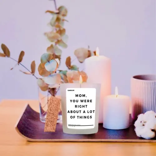 Gift for Mom from Daughter/Son, Mom was Right | Luxury Candle Soy Wax Vanilla Blend | Unique Funny Birthday Gift Candles for Mothers Day, Birthday Present, Thinking of You, Any Occasion(21oz)