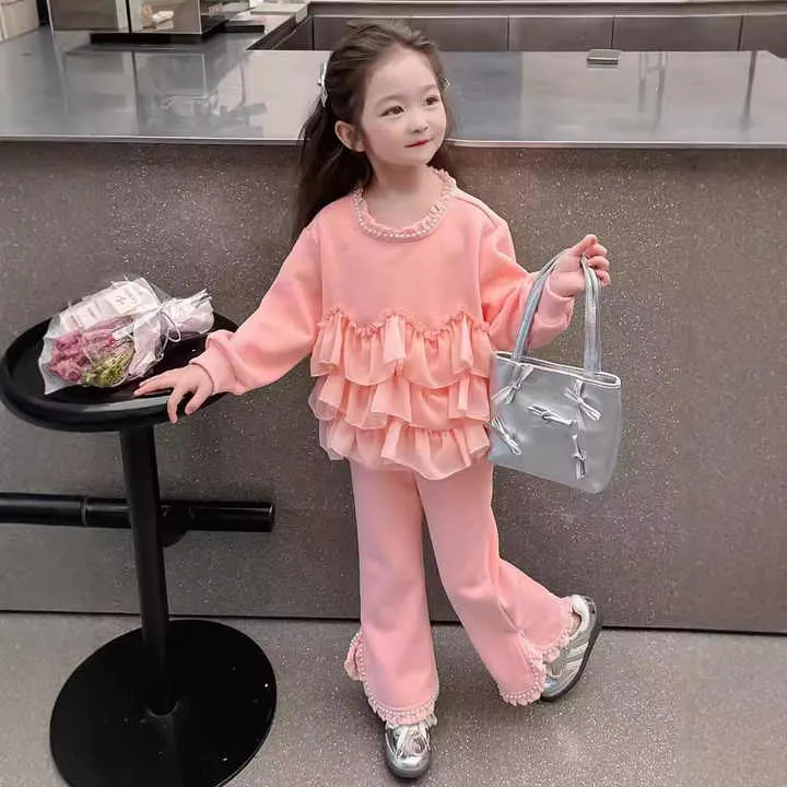 Girls' Small Fragrant Wind Hoodie Set-مجموعة هودي صغيرة