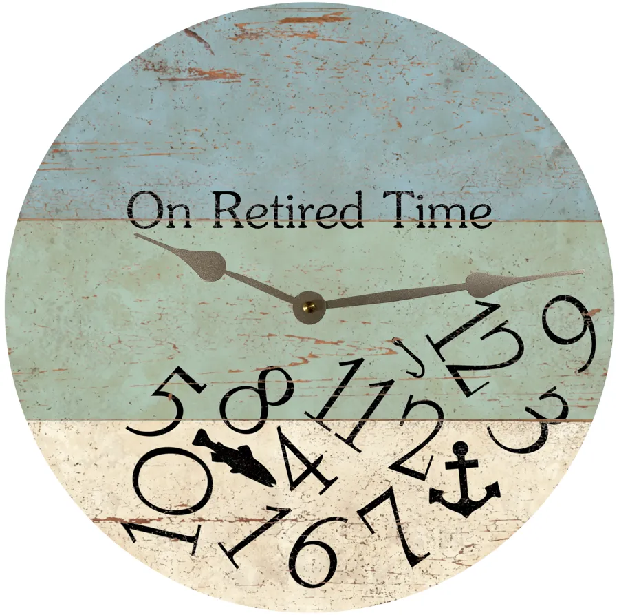 Handmade Retirement Clock with Beach Design