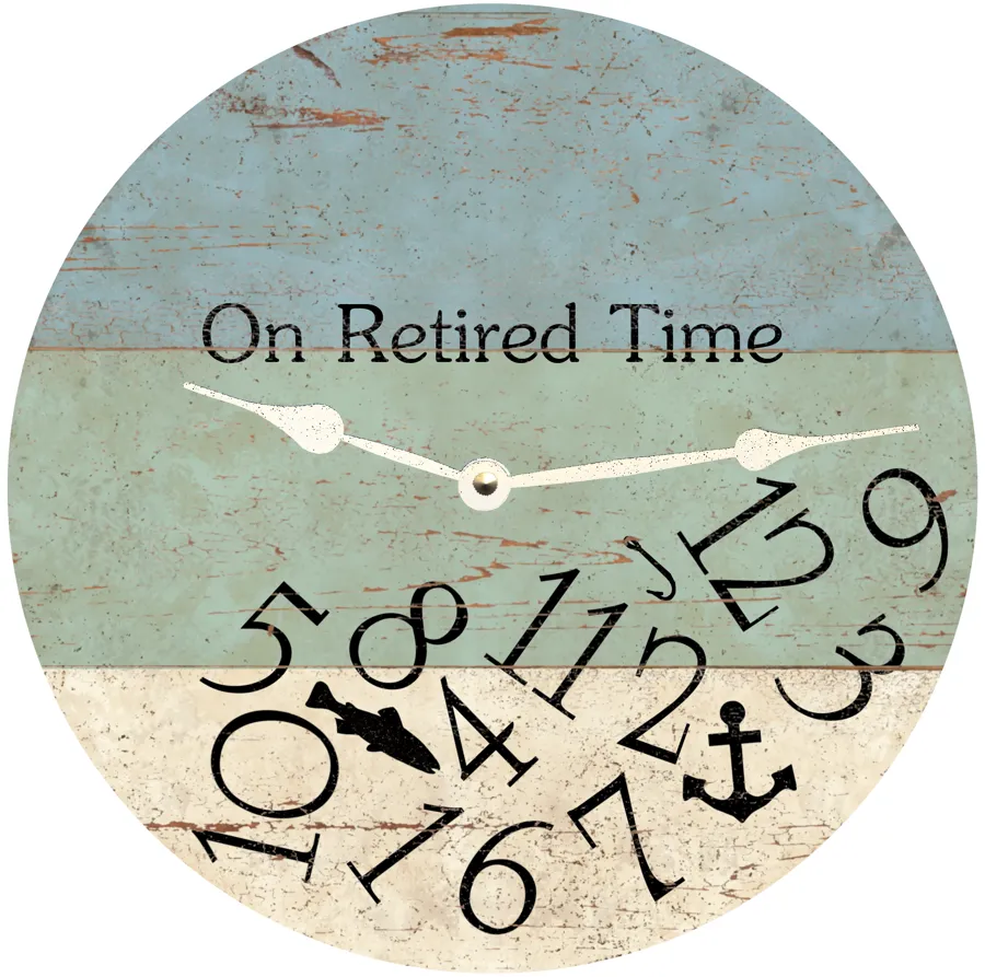 Handmade Retirement Clock with Beach Design