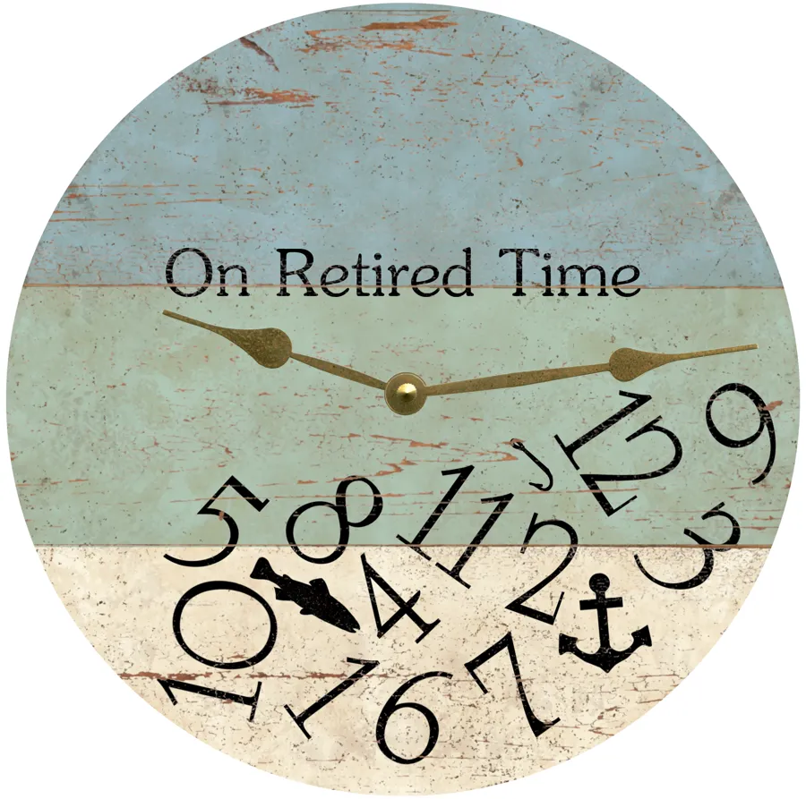 Handmade Retirement Clock with Beach Design
