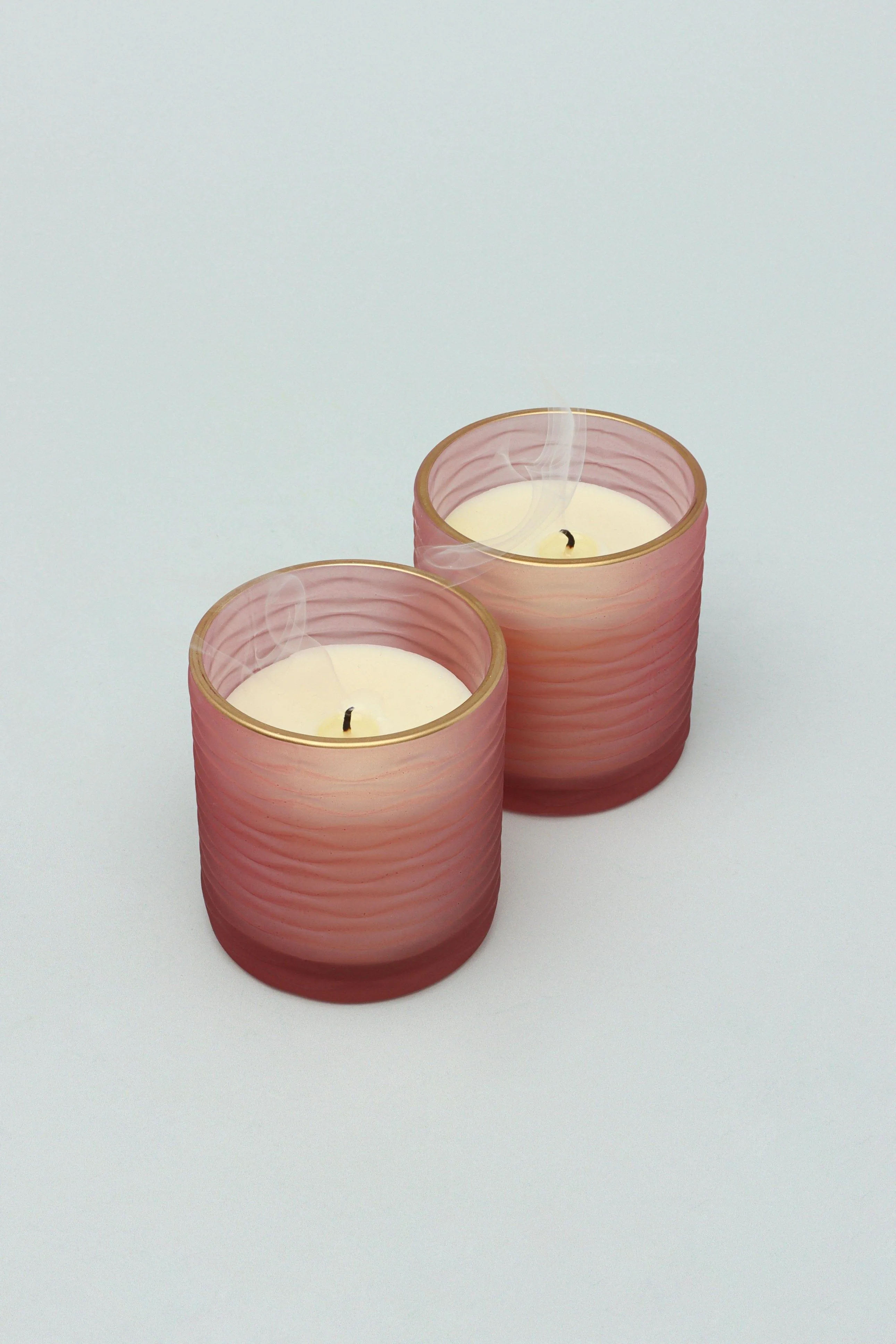 Havana Floral Scented Pink Textured Glass Jars