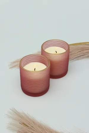 Havana Floral Scented Pink Textured Glass Jars