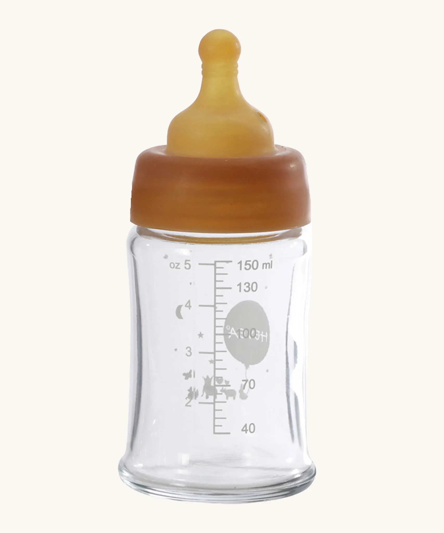 Hevea Wide Neck Glass Baby Bottles 2 Pack - 150ml