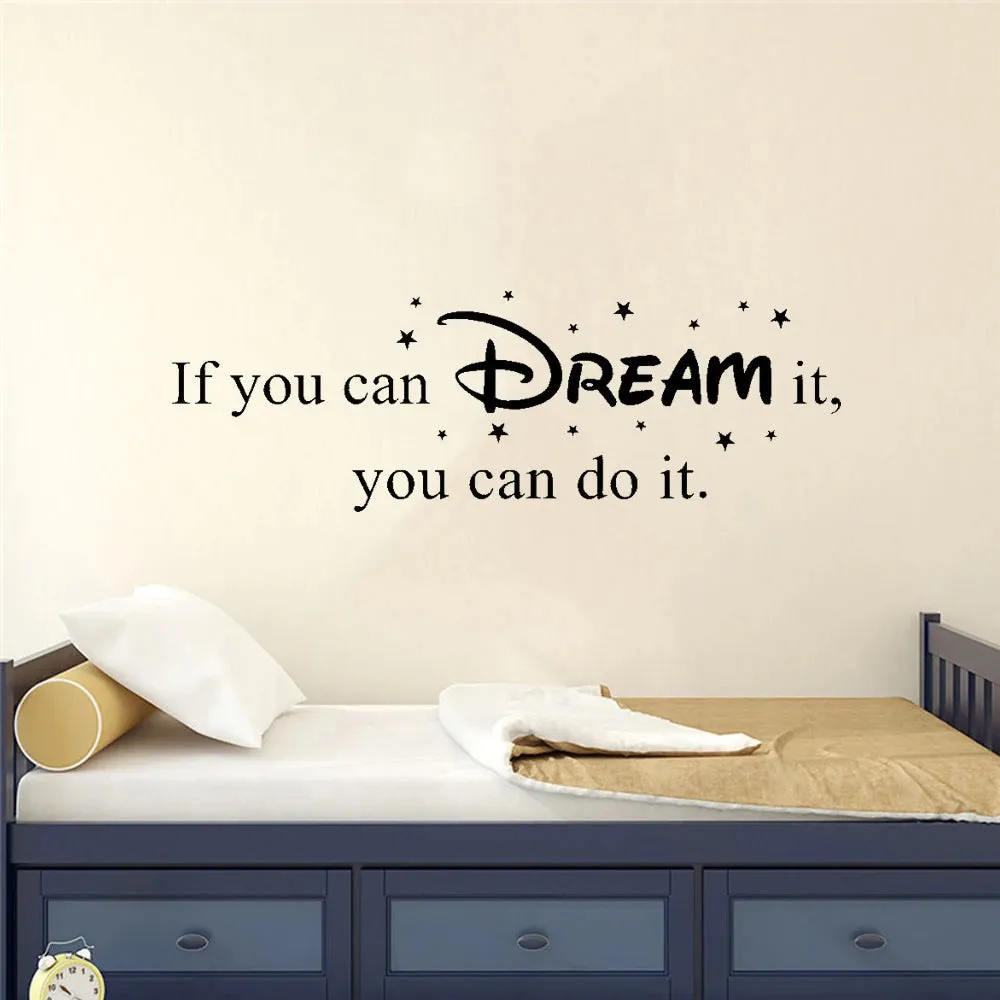 If You Can Dream It You Can Do It Wall Sticker Self-adhesive Inspiring Sentence Living Room Wall Stickers Home Decal Wall Art