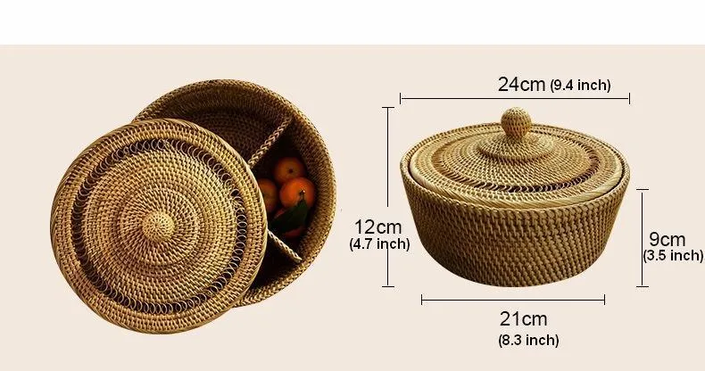 Indonesia Woven Storage Basket, Small Food and Snacks Basket, Kitchen Storage Basket, Storage Basket for Dining Room